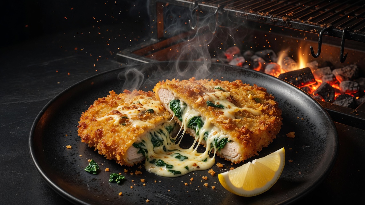 Hühnerschnitzel Spinat