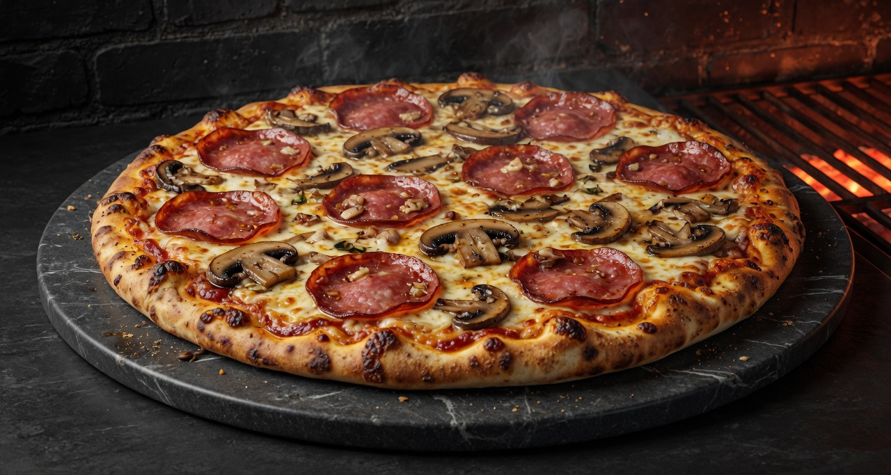 Pizza Salami-Champignon